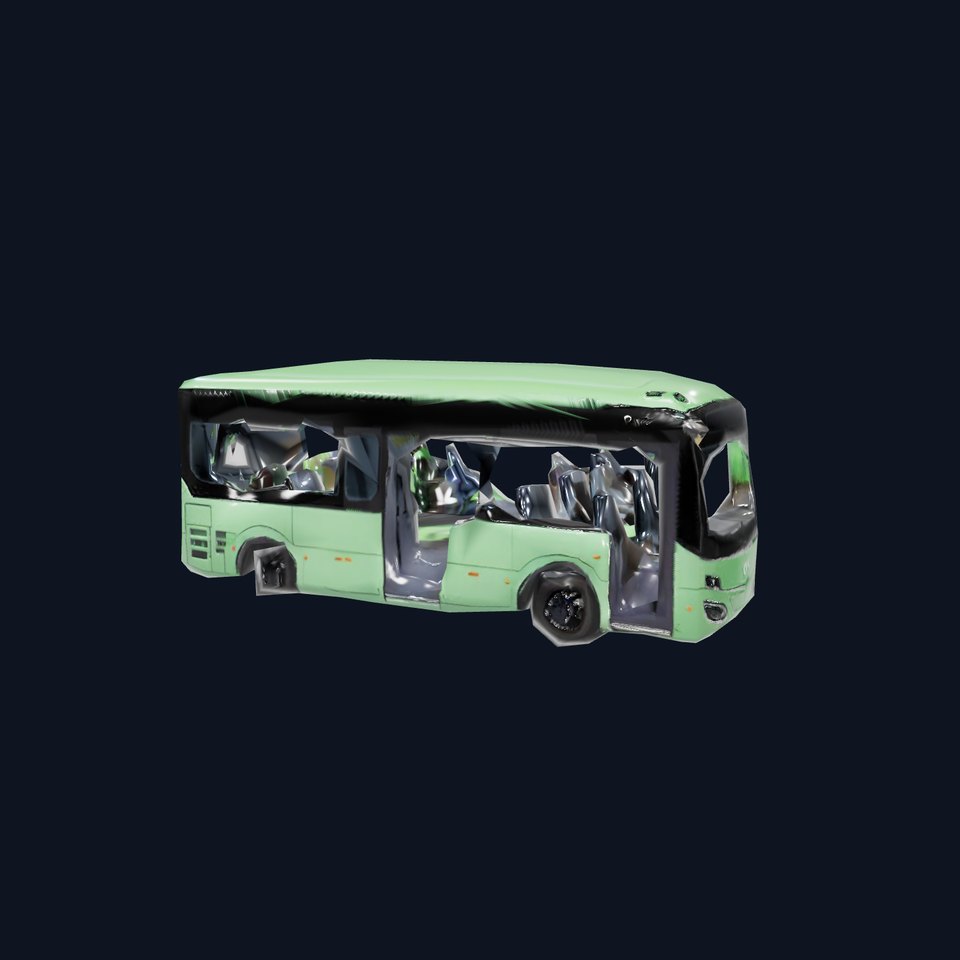 Green Electric Bus model pack viewer poster