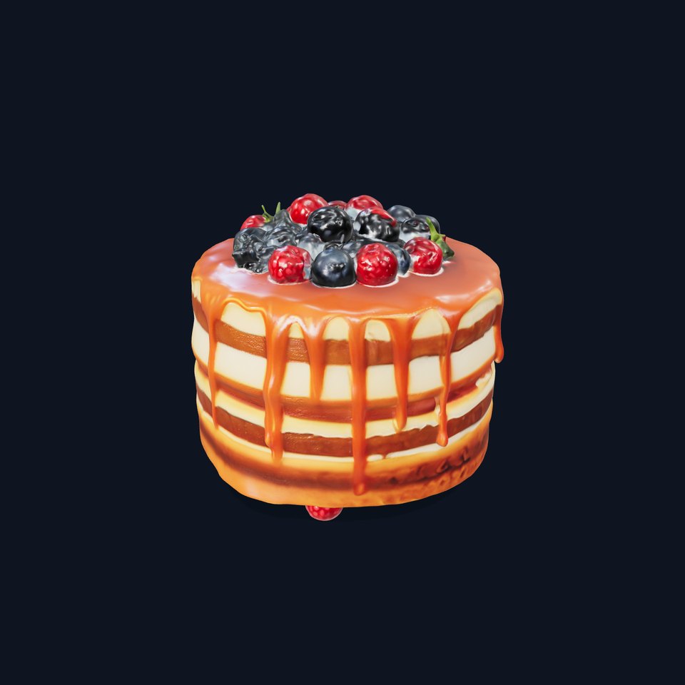 Caramel Berry Cake model pack