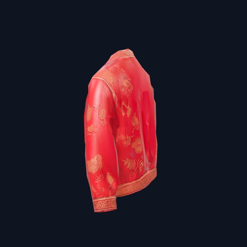 Red Satin Jacket model pack