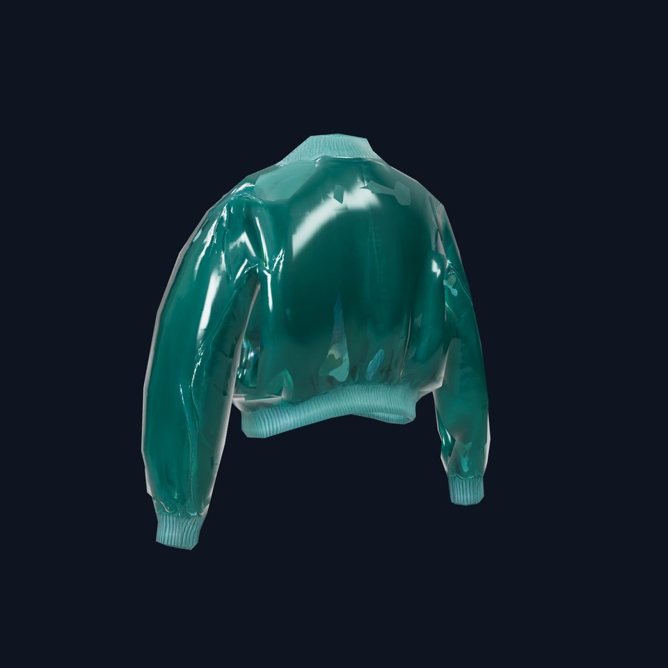 Emerald Satin Jacket model pack