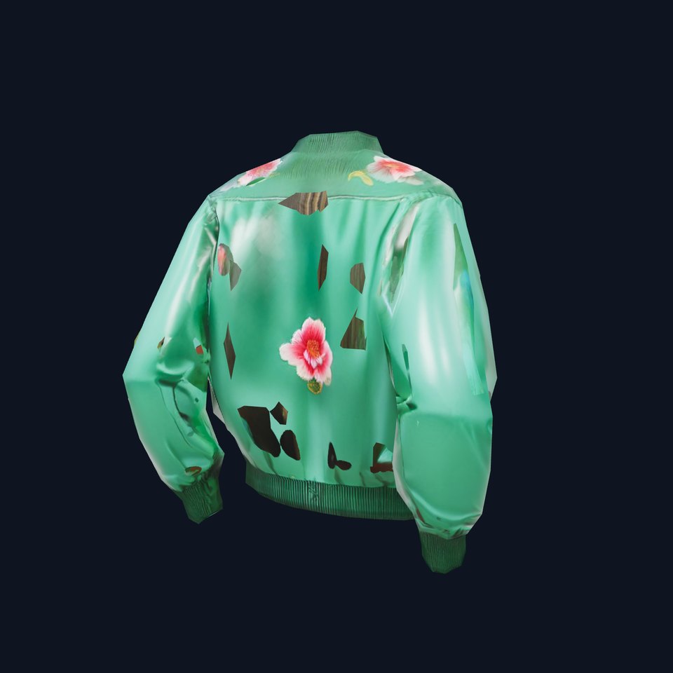 Floral Satin Jacket model pack