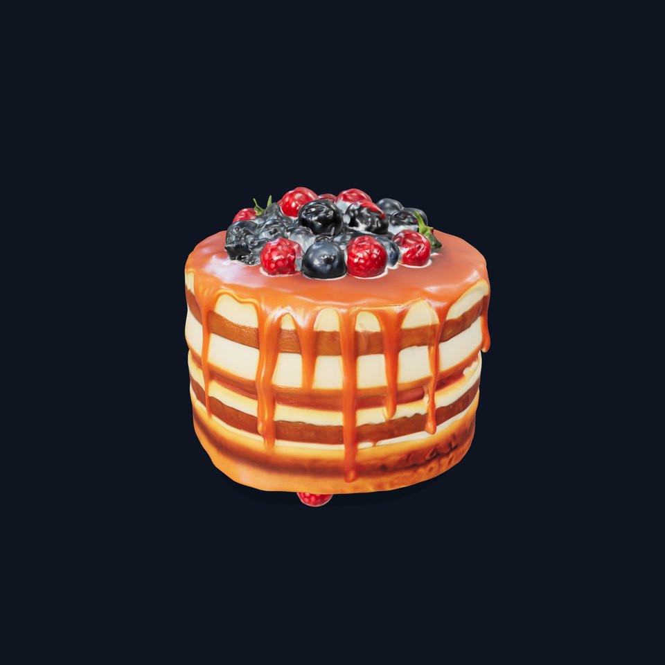 Caramel Berry Cake model pack