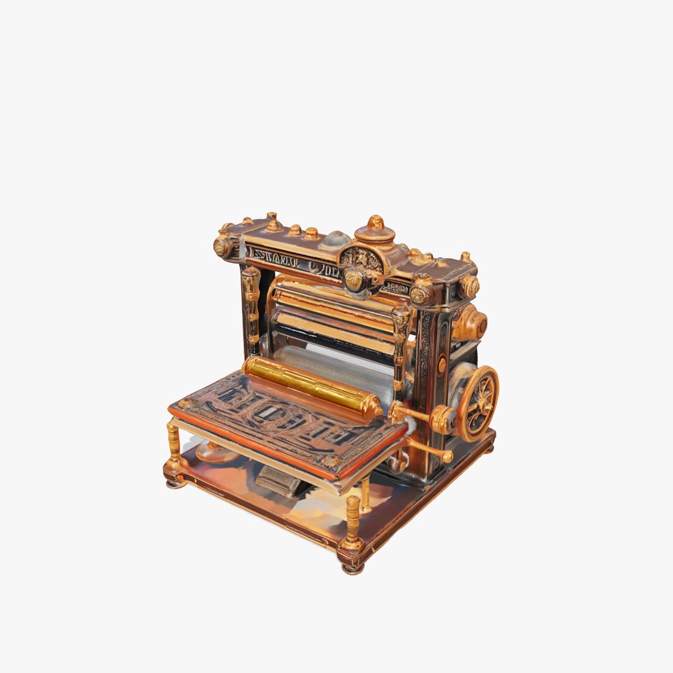 Antique Printing Press model pack viewer poster