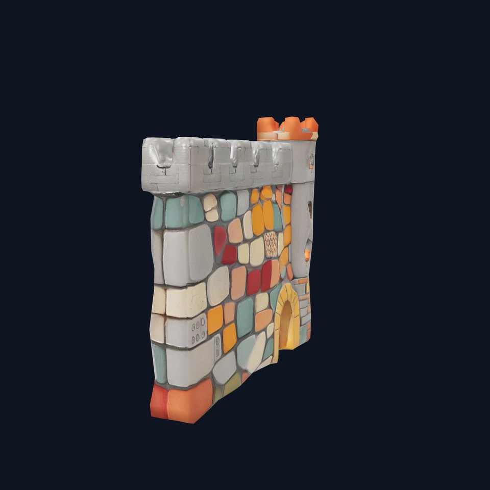 Colorful Castle Wall model pack viewer poster