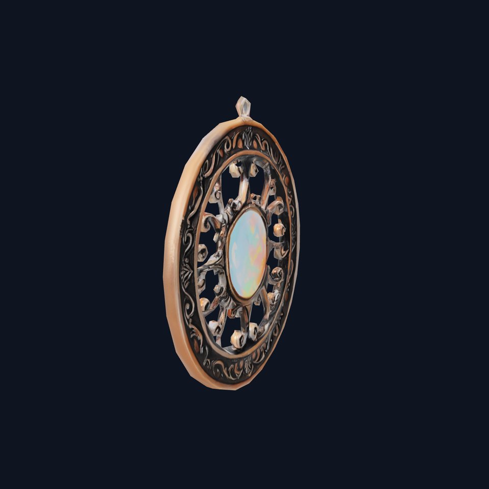 Elegant Opal Pendant model pack