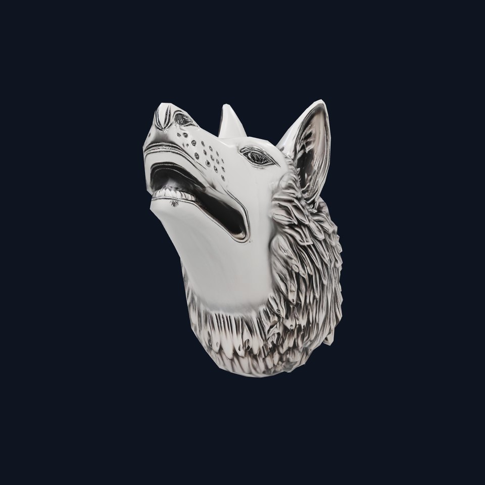 Silver Wolf Head model pack