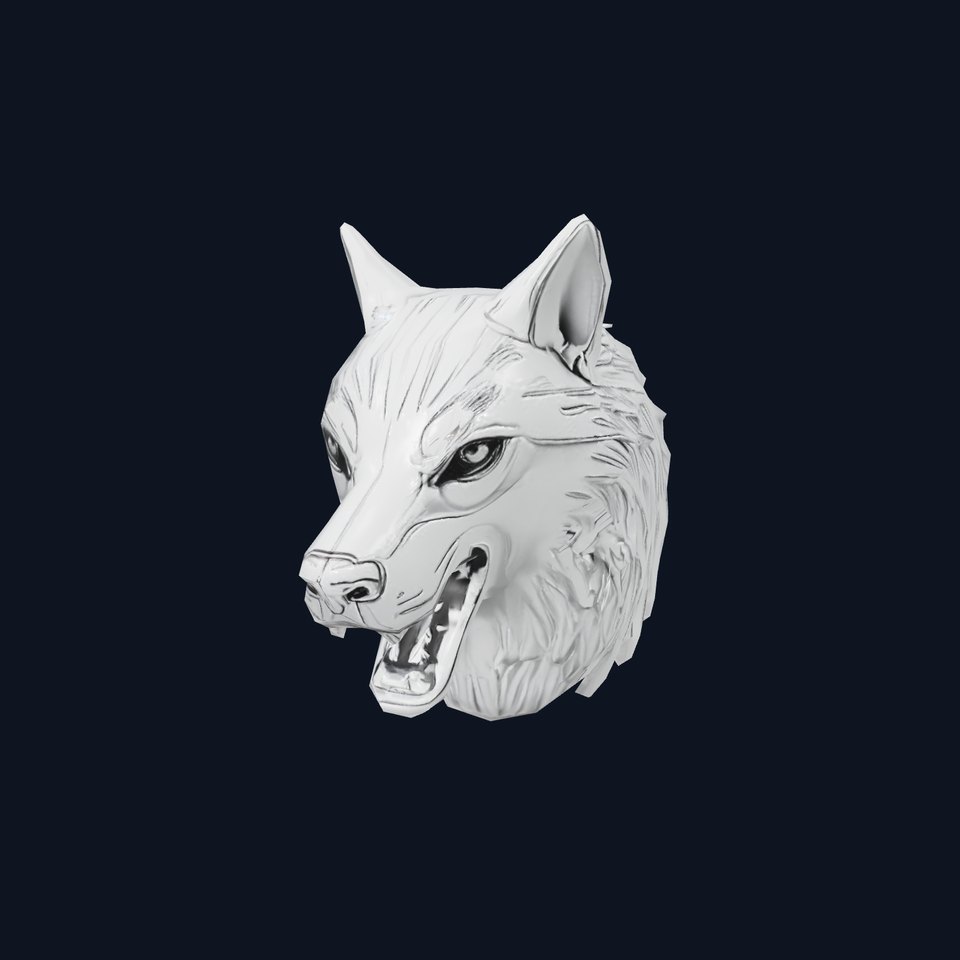 Silver Wolf Head model pack