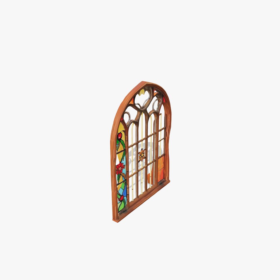 Elegant Stained Glass Window model pack