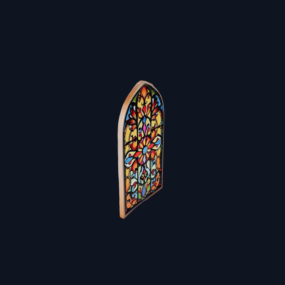 Colorful Gothic Window model pack