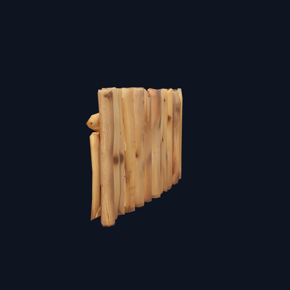 Natural Wood Privacy Fence model pack