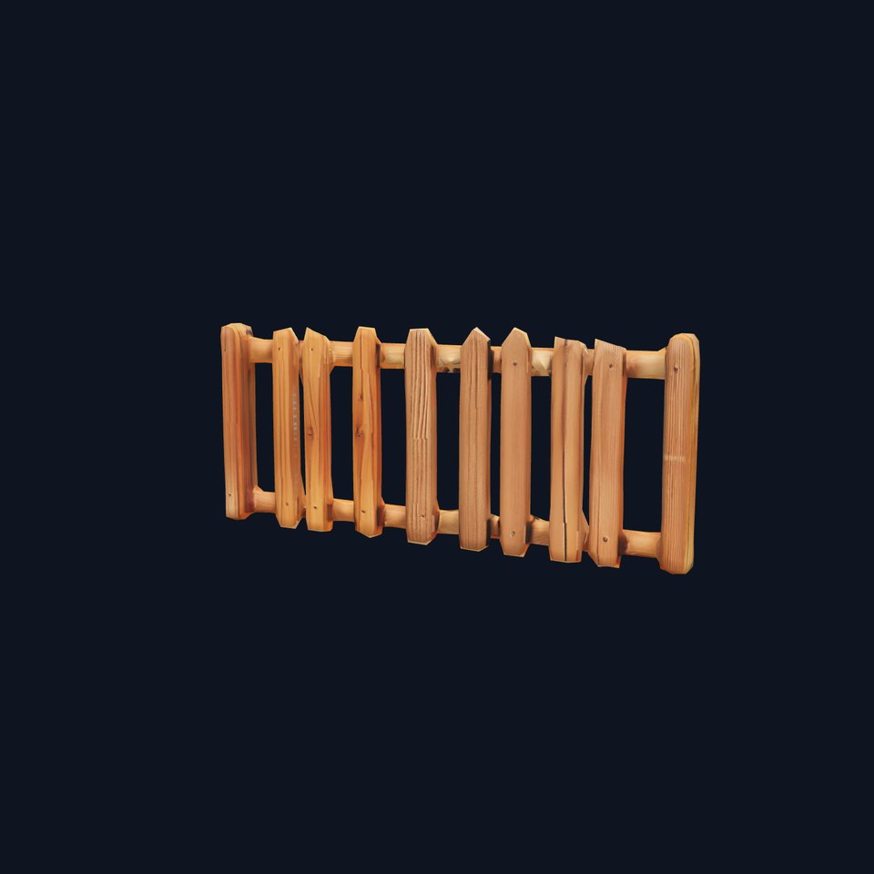 Natural Wooden Fence model pack