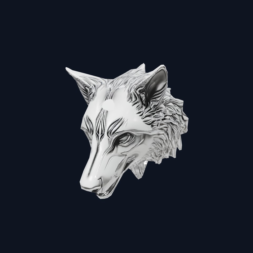 Silver Wolf Sculpture model pack