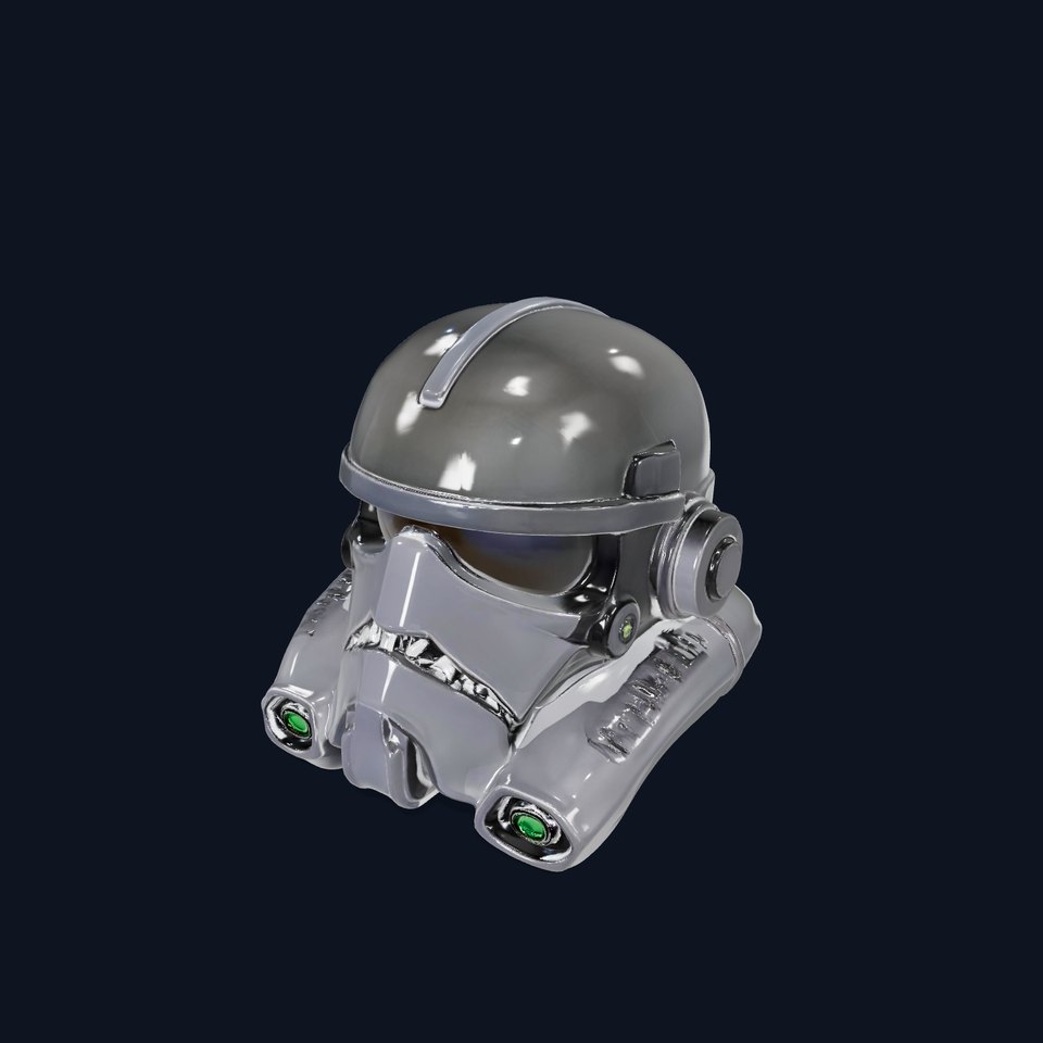 Sleek Black Helmet model pack viewer poster