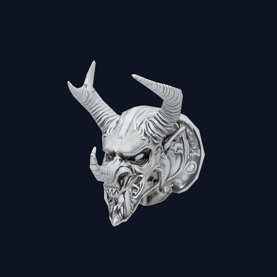 Sculpted Demon Skull model pack