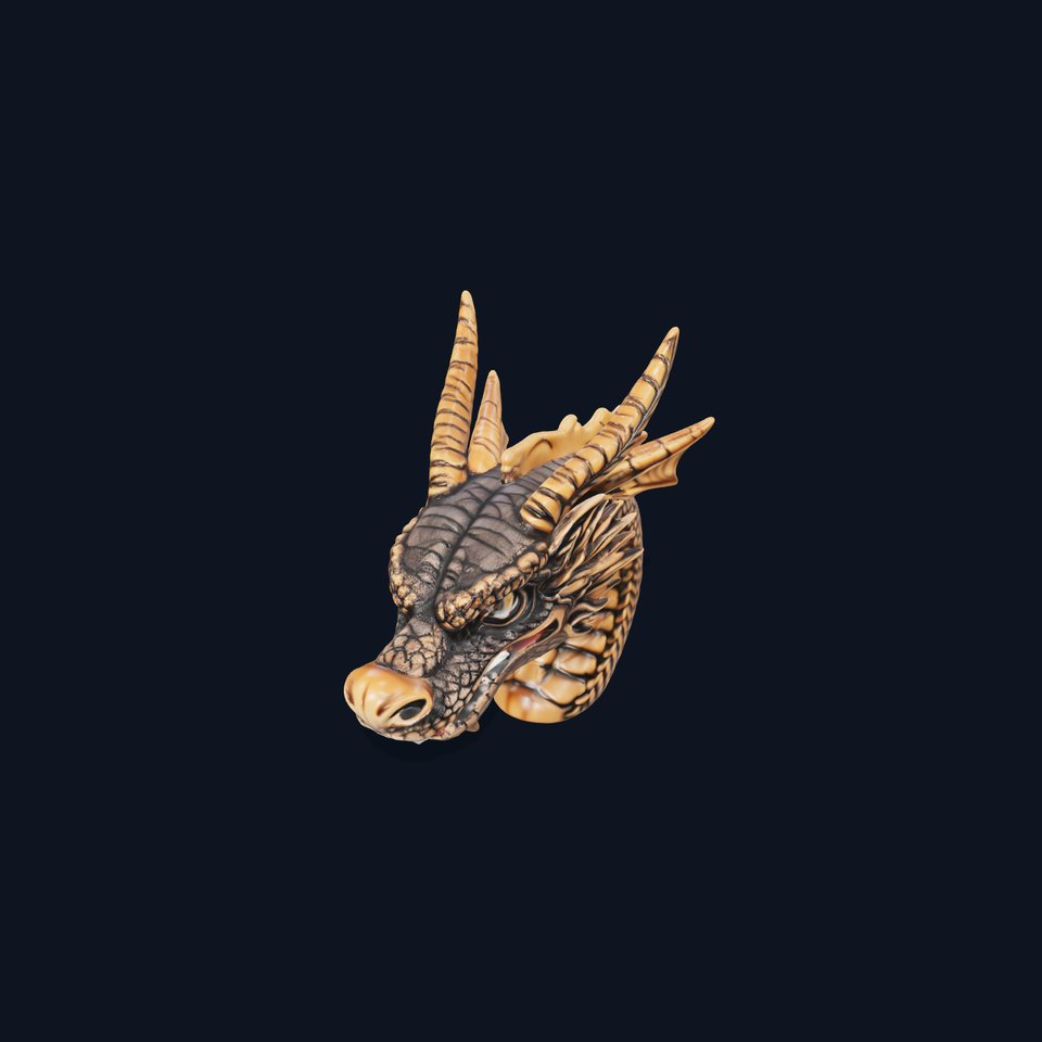 Golden Dragon Head model pack