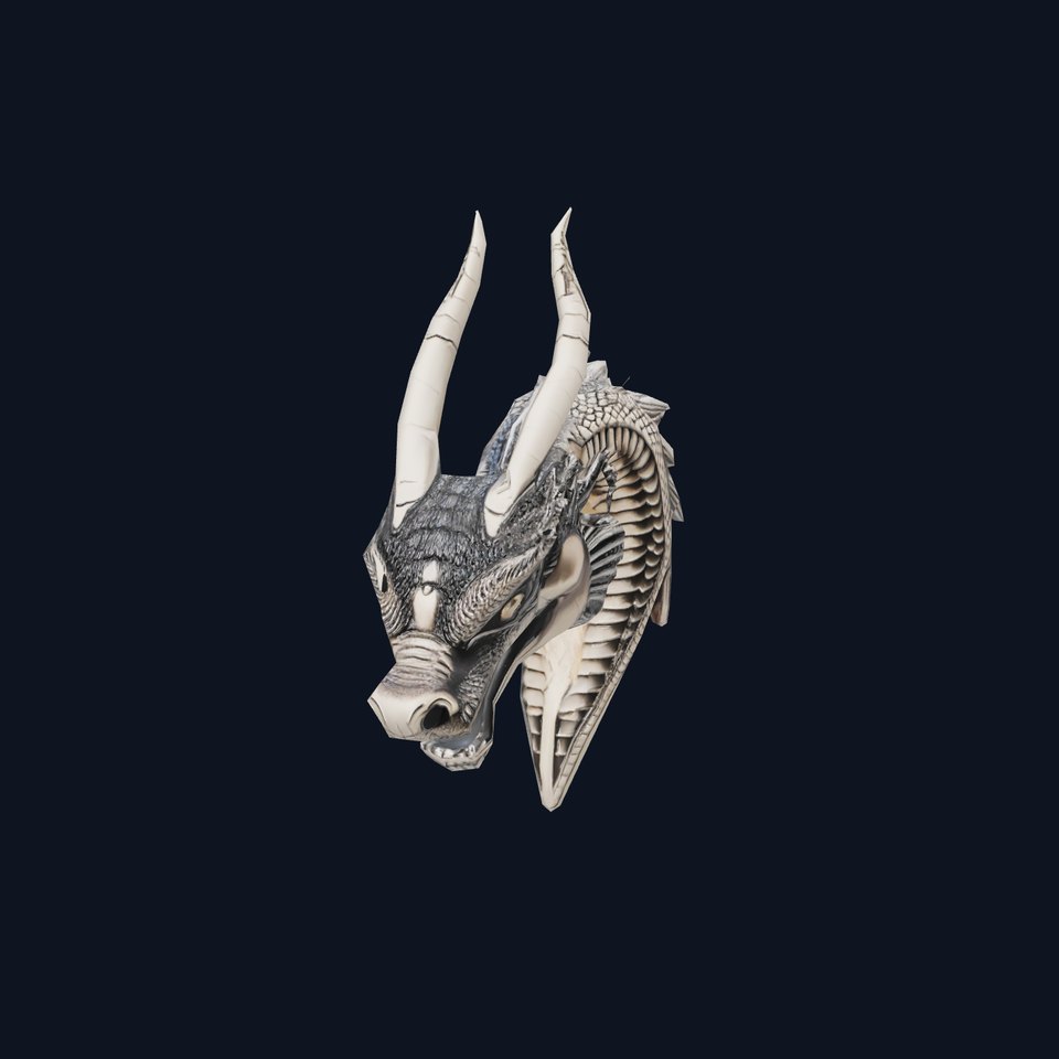 Silver Dragon Head model pack