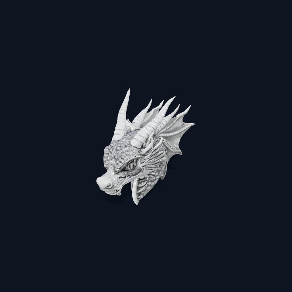 Silver Dragon Head model pack