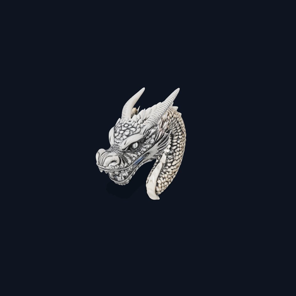 Silver Dragon Sculpture model pack