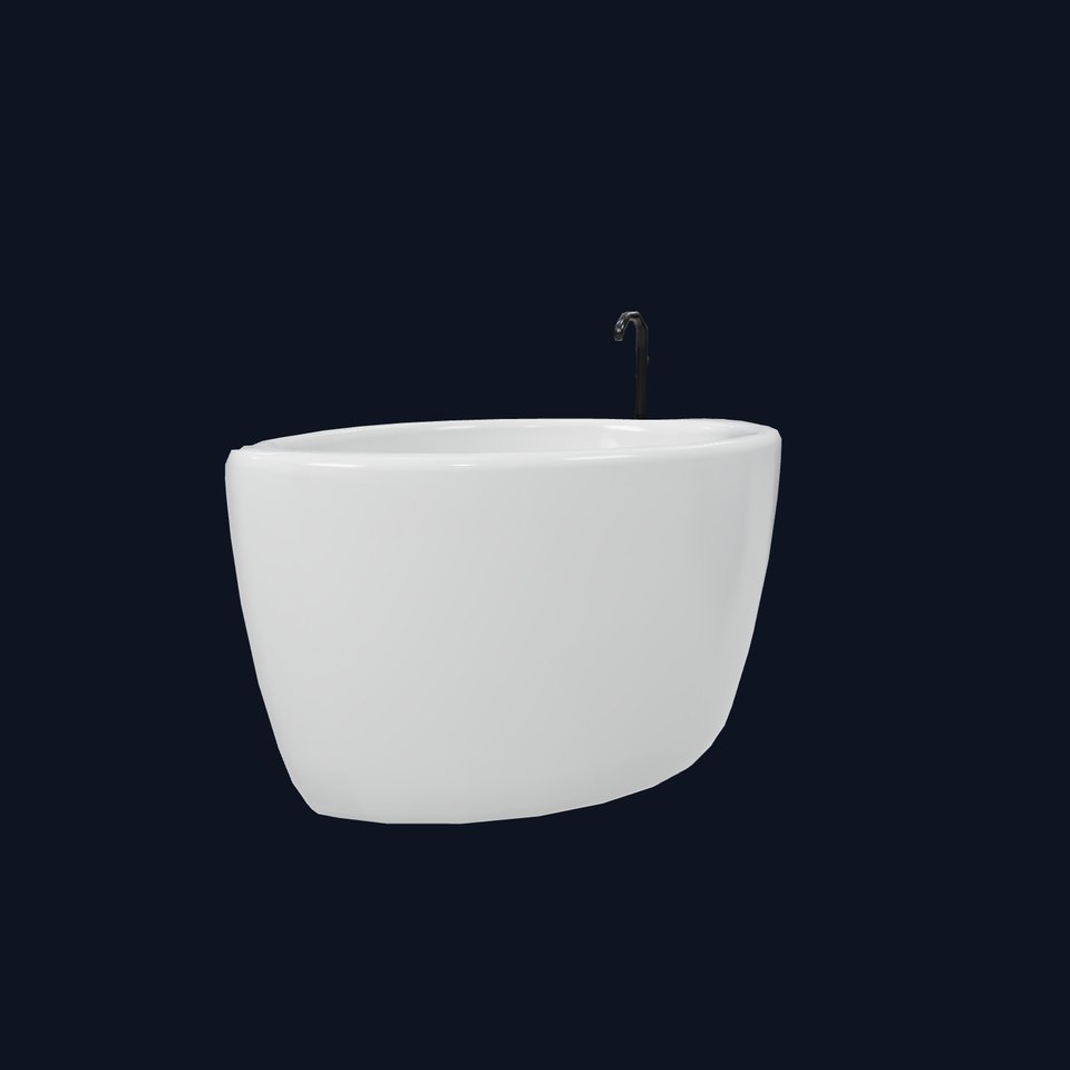 Elegant White Bathtub model pack
