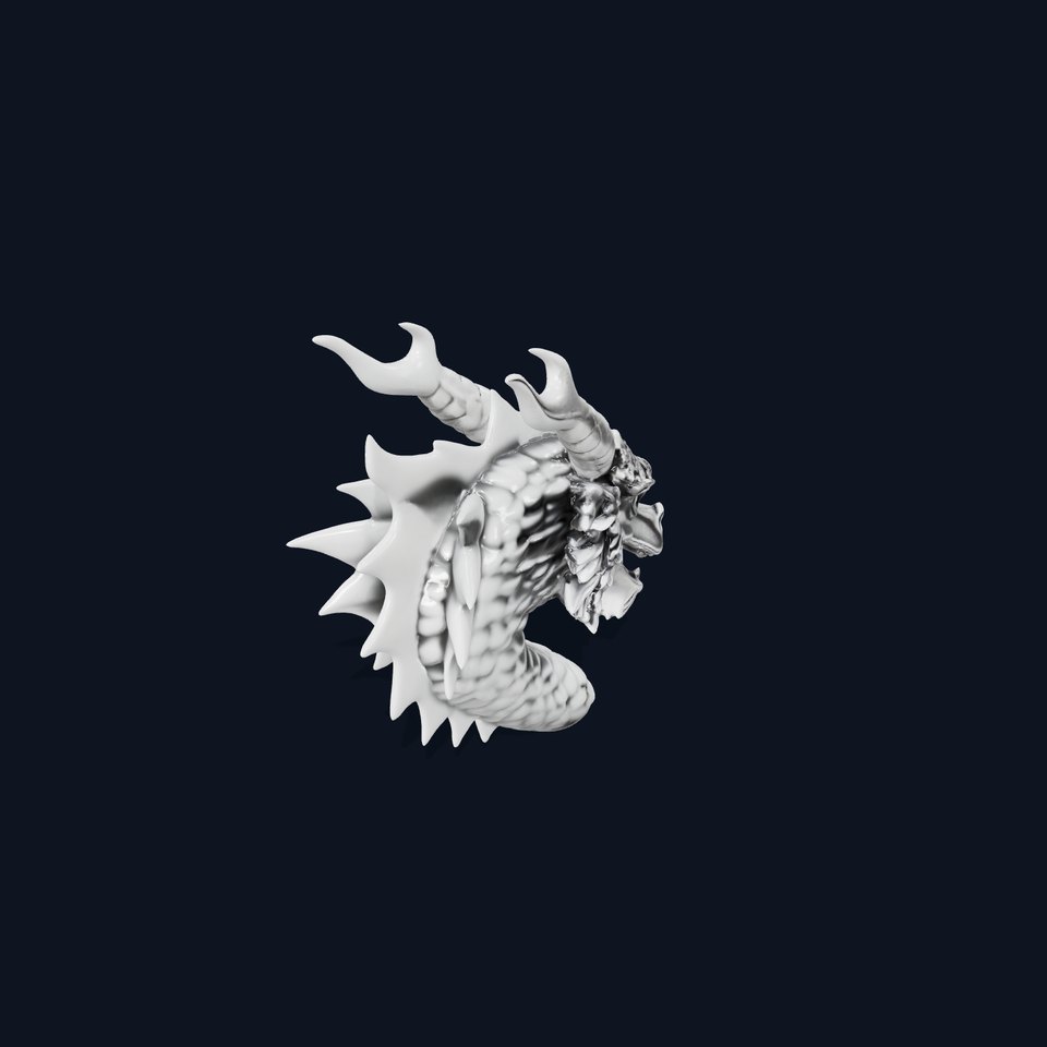 Silver Dragon Head model pack