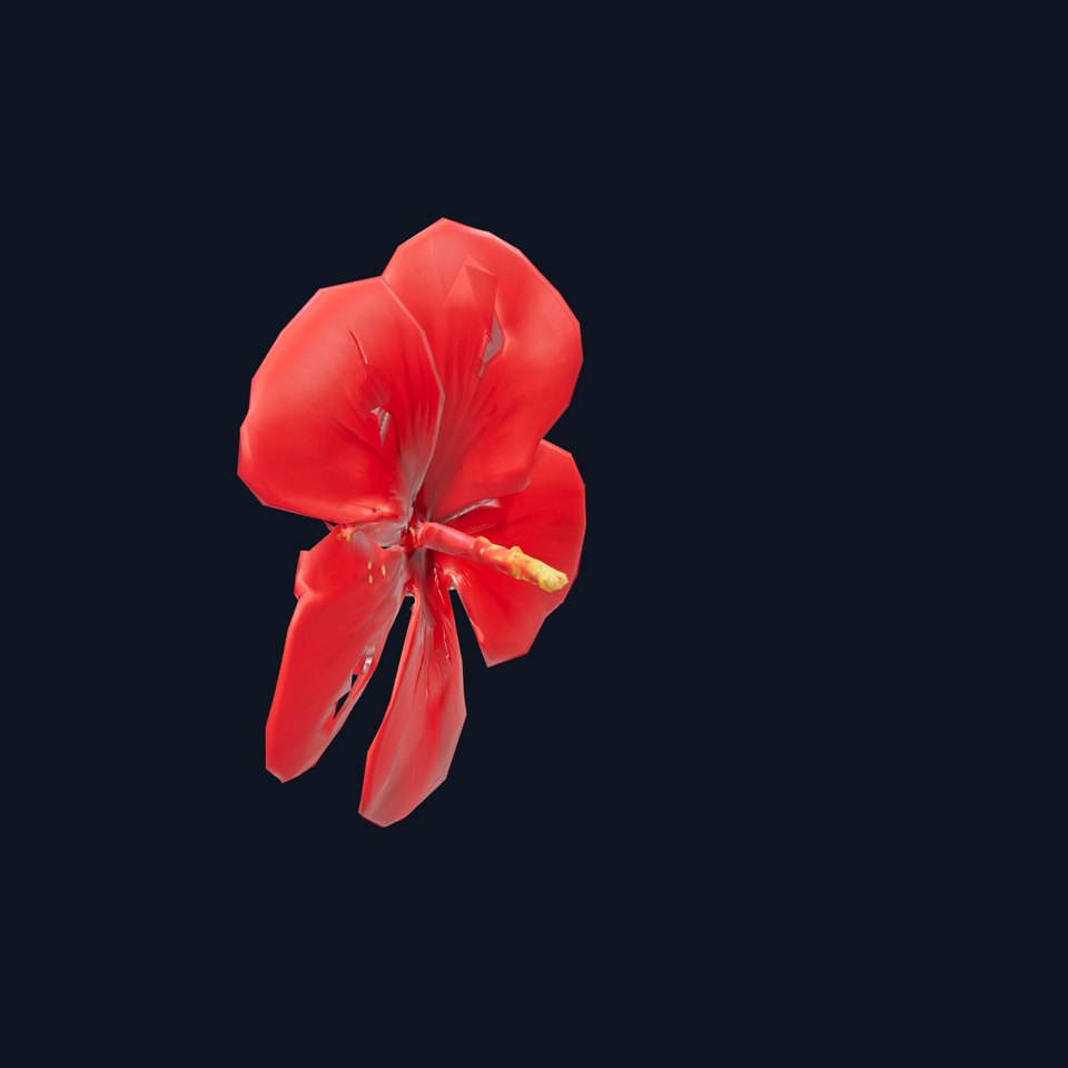 Vibrant Red Hibiscus model pack