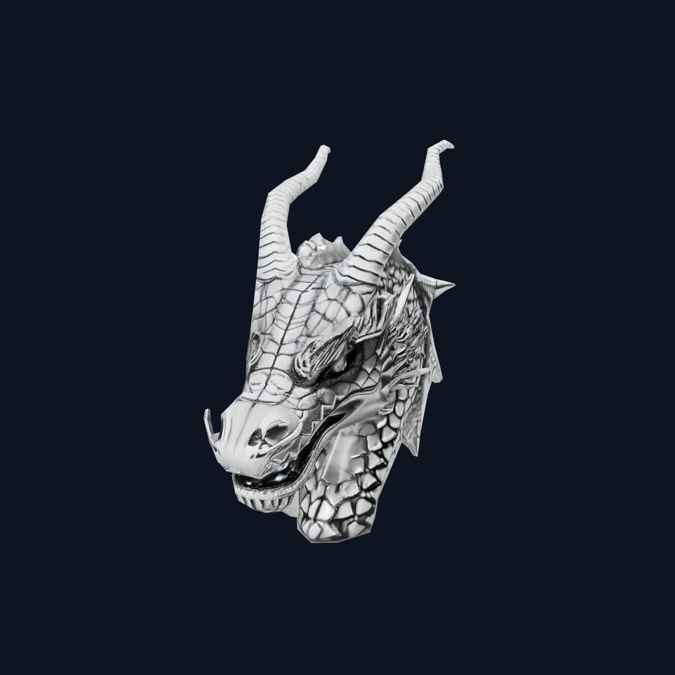 Silver Dragon Head model pack