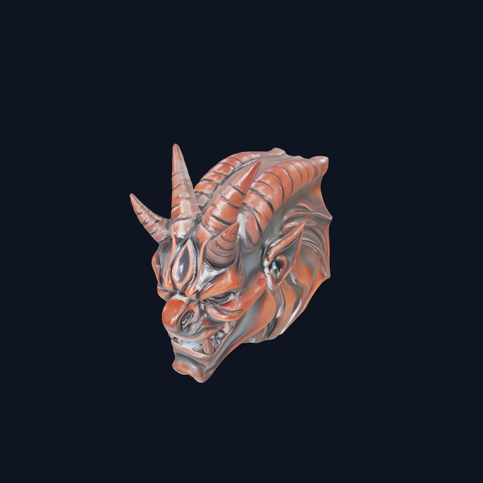 Fiery Demon Head model pack