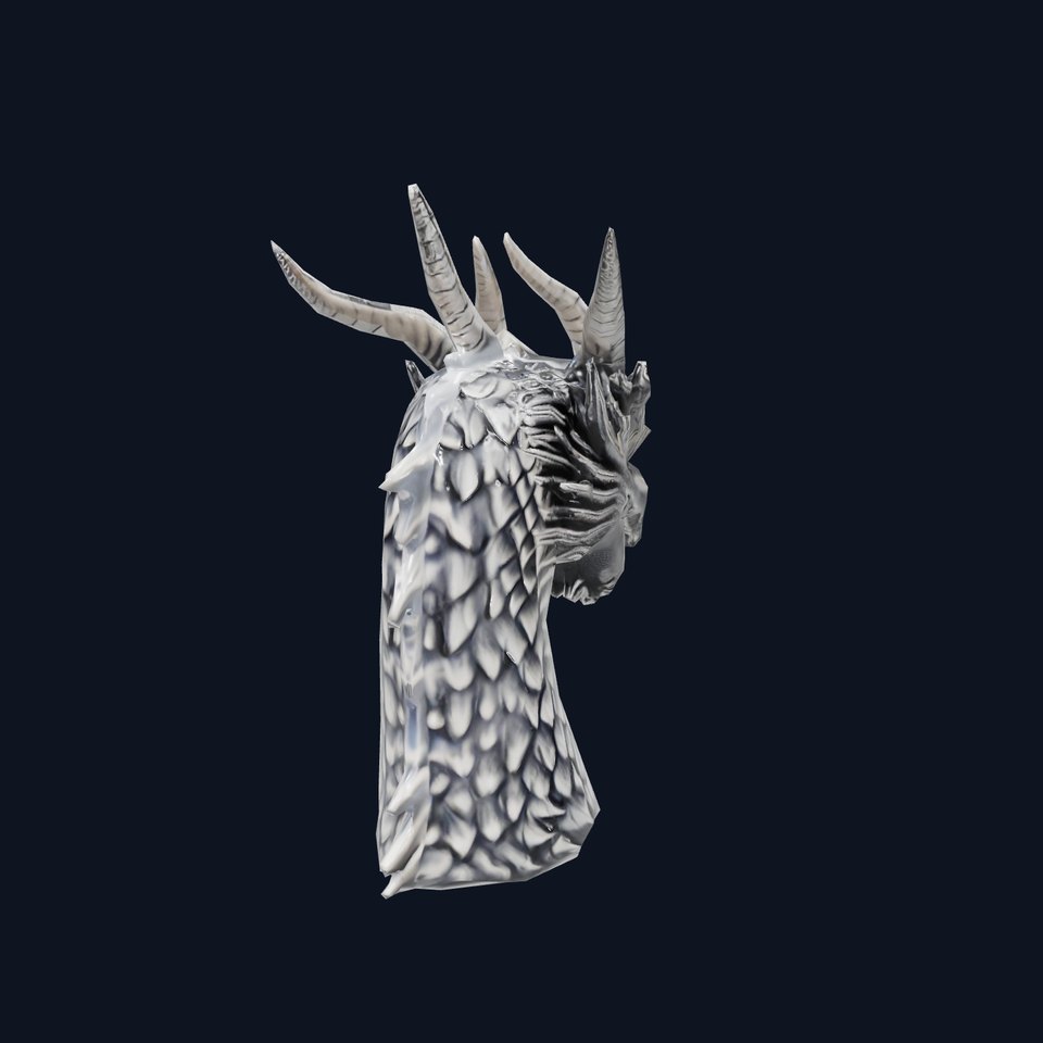 Silver Dragon Head model pack