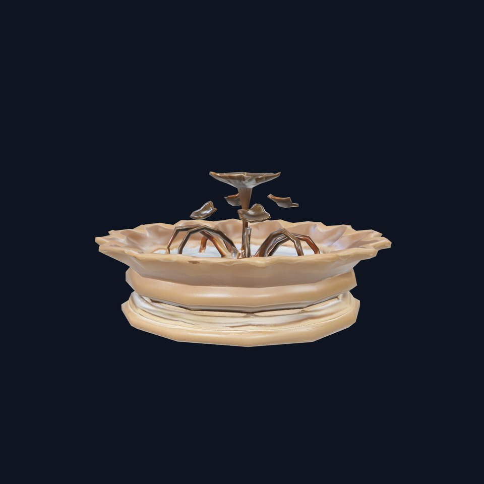Elegant Wooden Fountain model pack