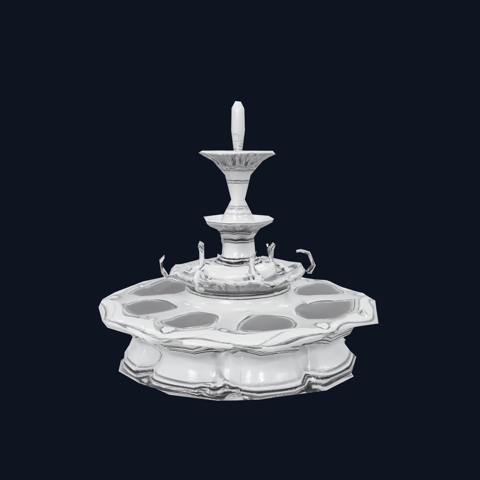 Elegant Silver Fountain model pack