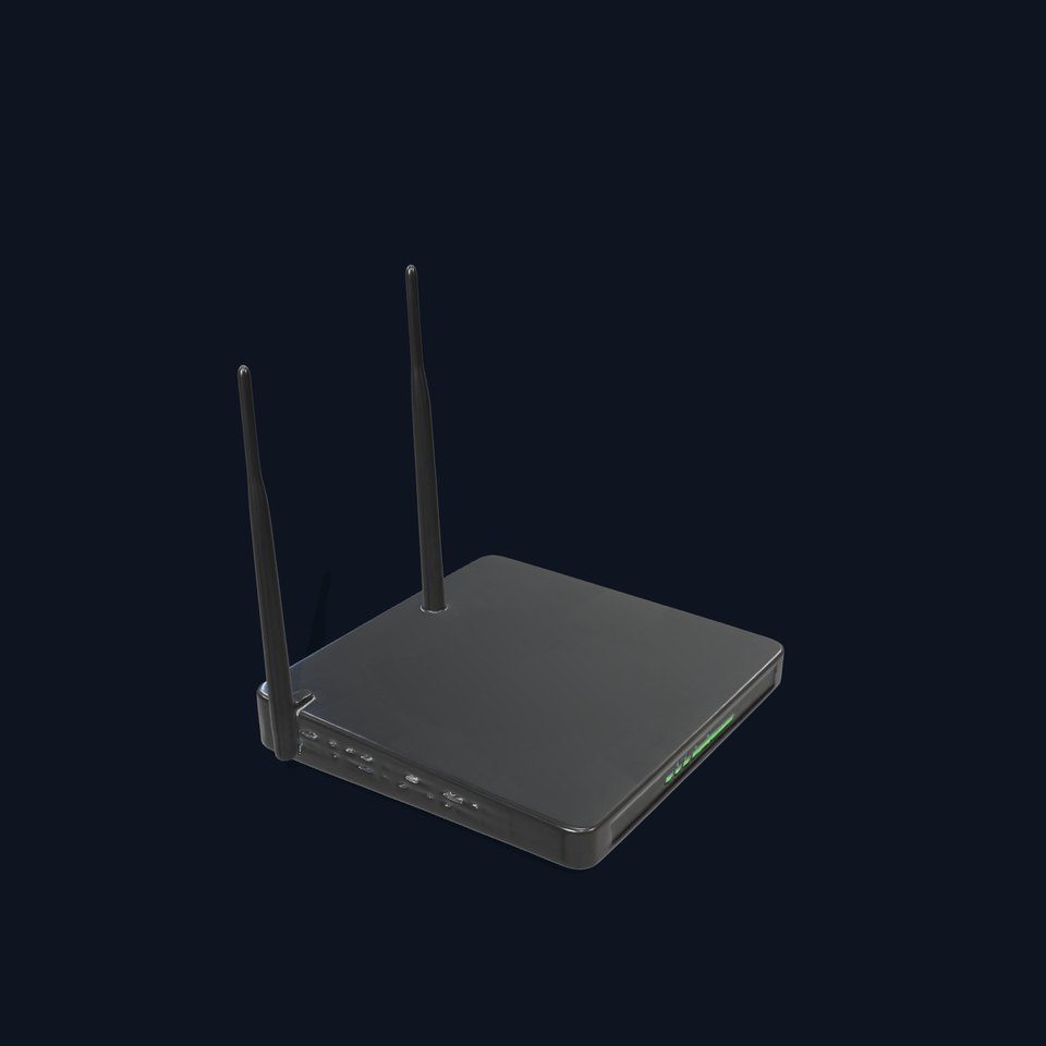 Black Wireless Router model pack viewer poster