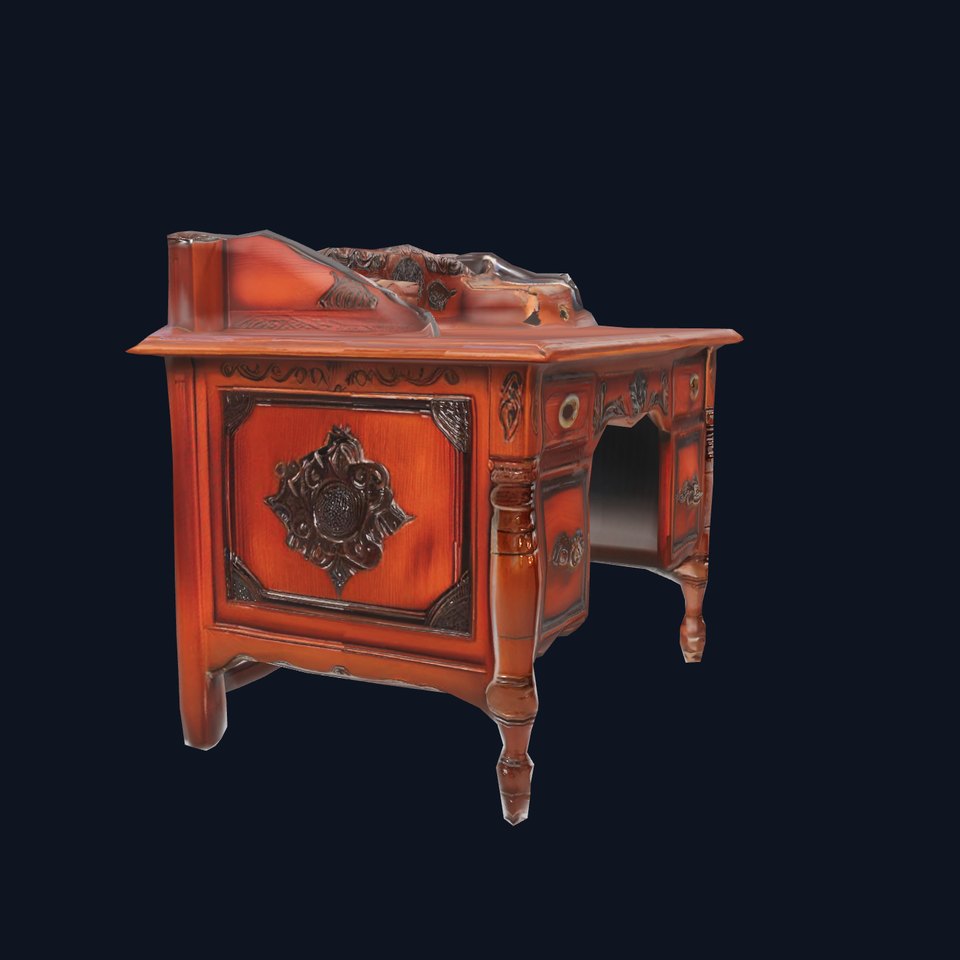Ornate Wooden Desk model pack