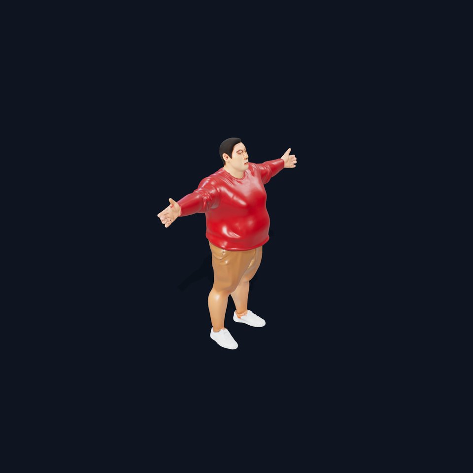 Casual Outfit Red Sweater model pack