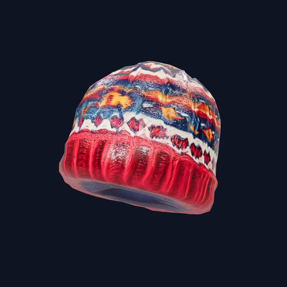 Colorful Knitted Beanie model pack