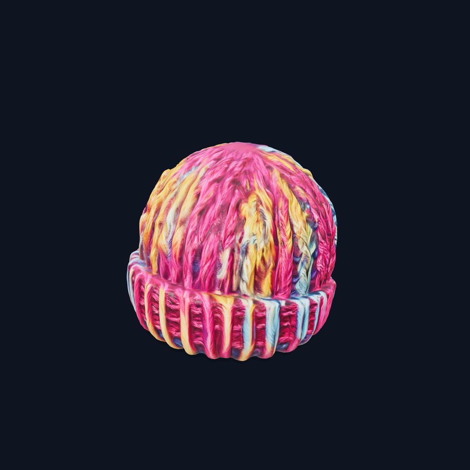 Rainbow Knit Beanie model pack