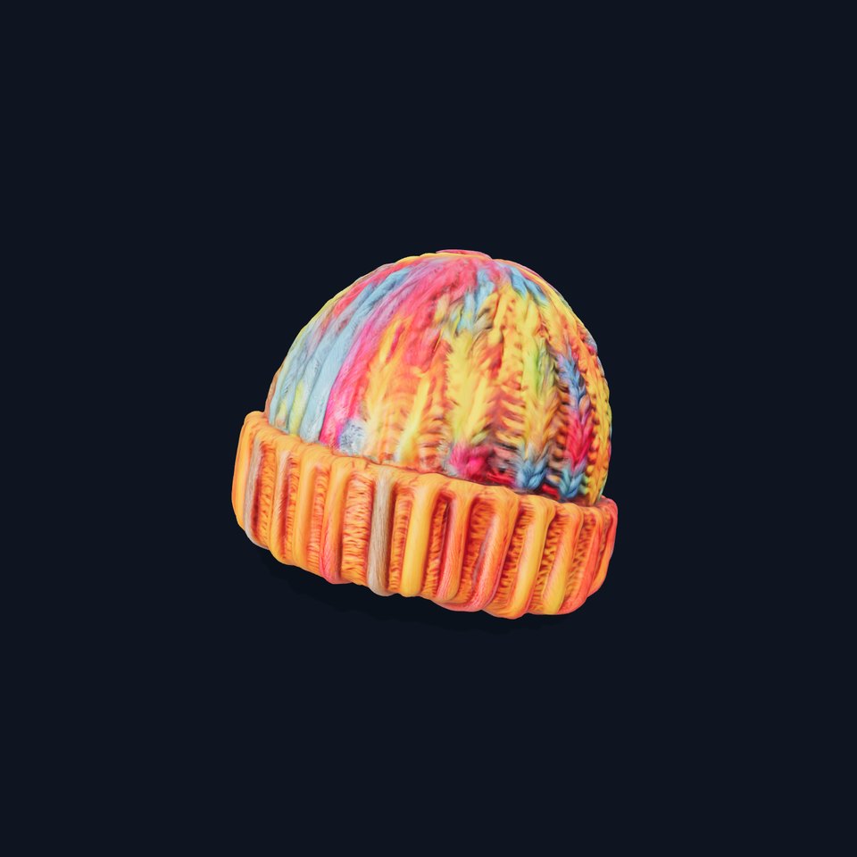 Rainbow Knit Beanie model pack