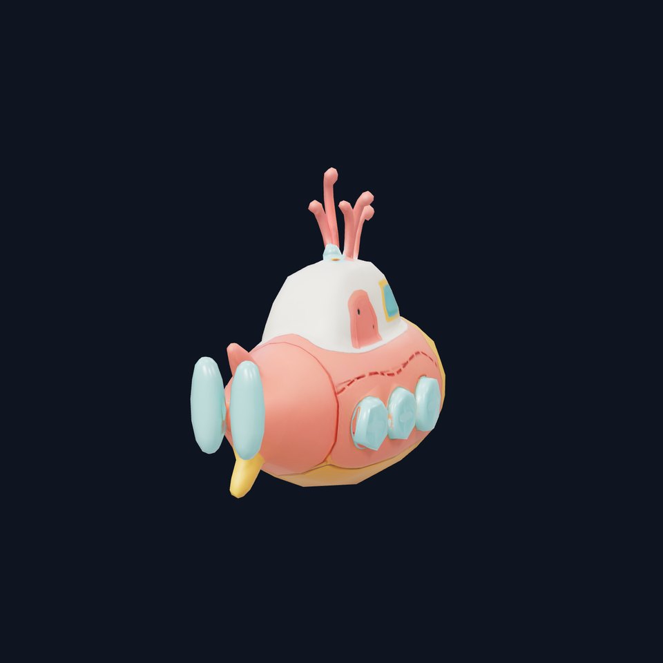 Colorful Submarine Toy model pack