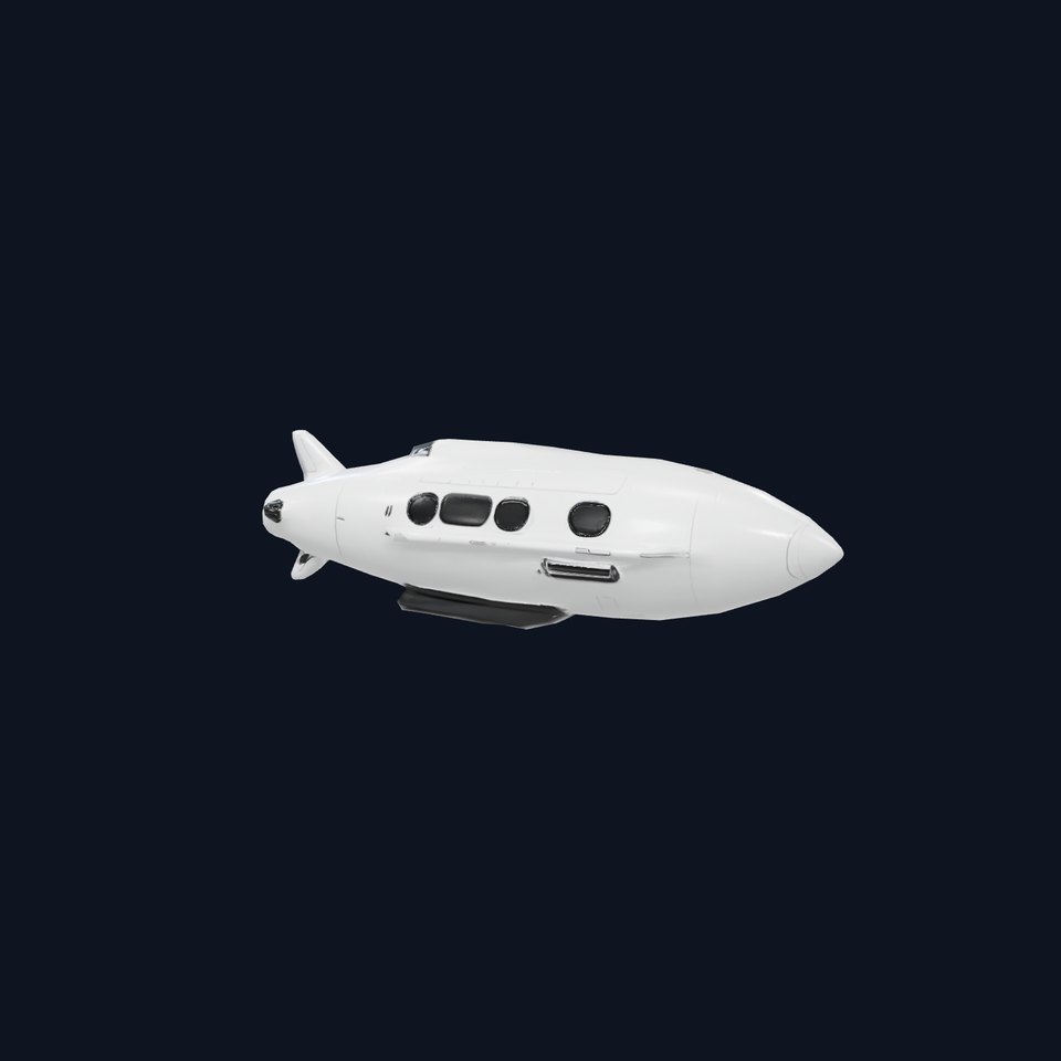 Sleek White Submarine model pack