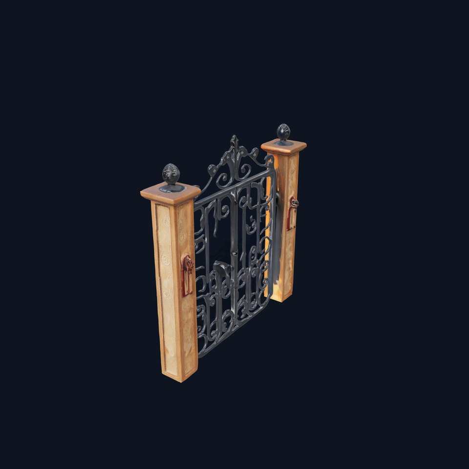 Elegant Wrought Iron Gate model pack viewer poster