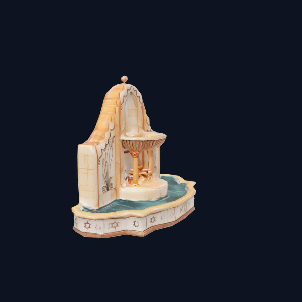 Ornate Marble Fountain model pack