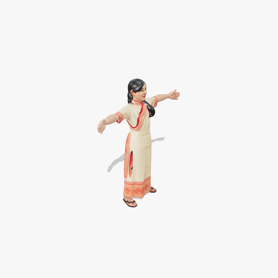 Traditional Silk Attire model pack