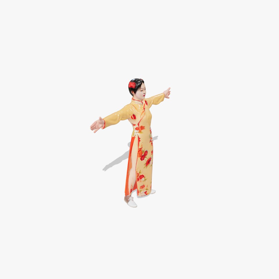 Elegant Floral Dress model pack