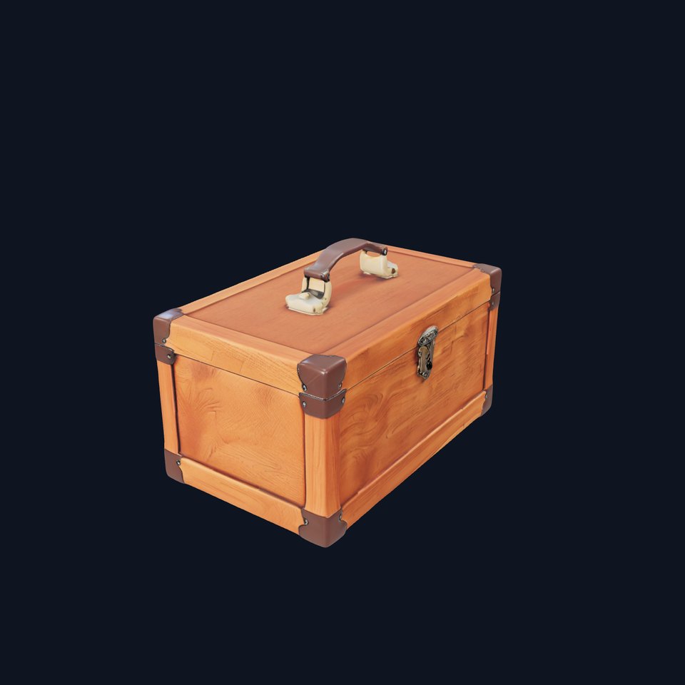Vintage Wooden Suitcase model pack viewer poster