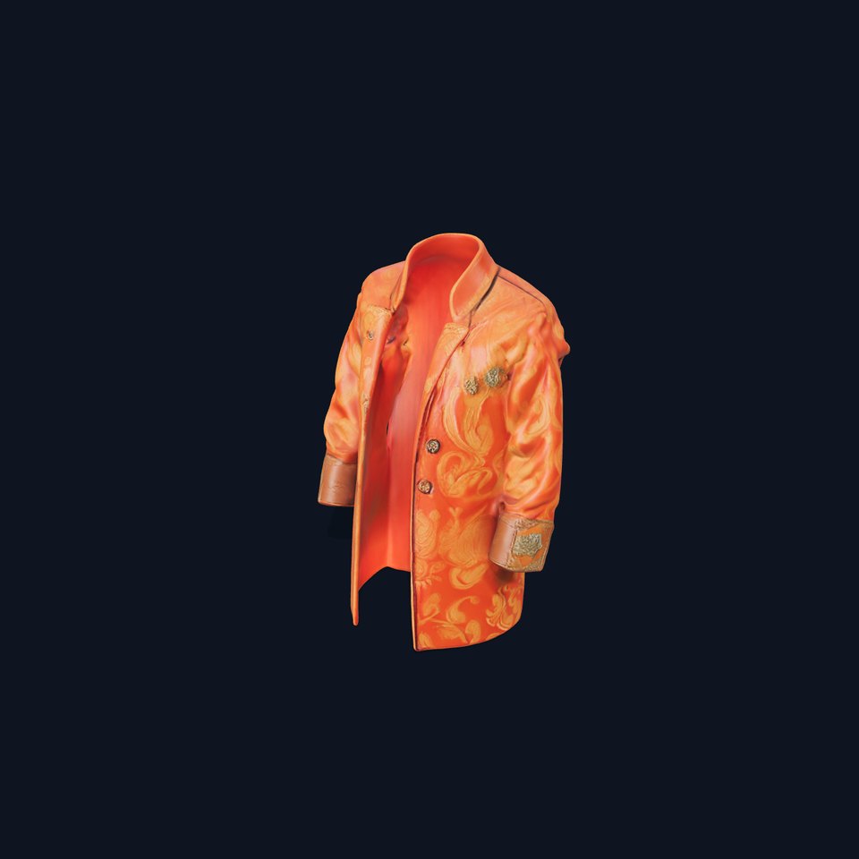 Regal Orange Brocade Jacket model pack
