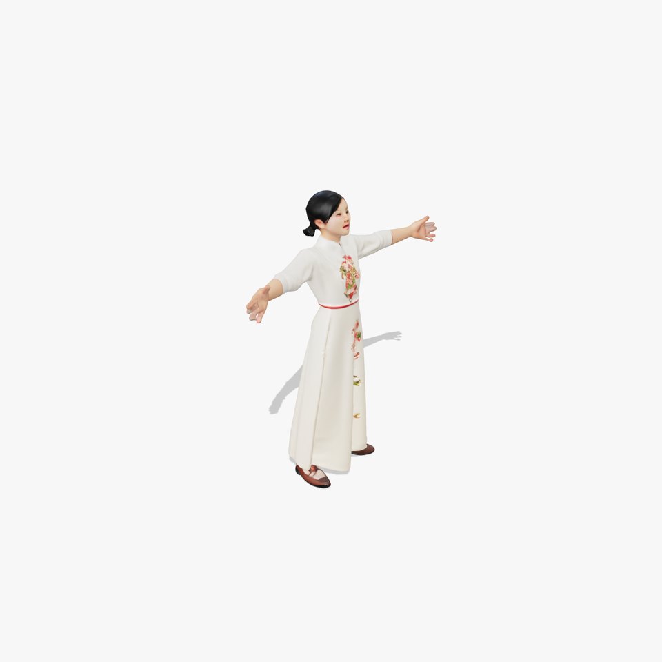 Elegant Floral Dress model pack