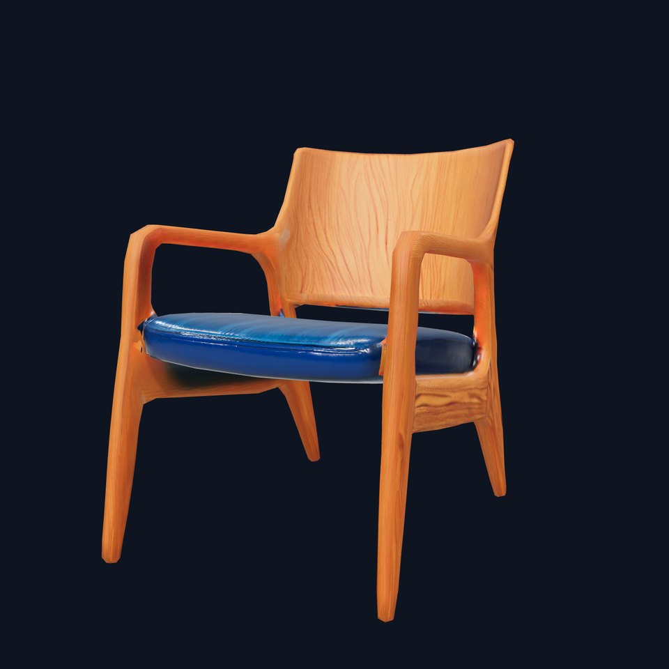 Contemporary Wooden Chair model pack