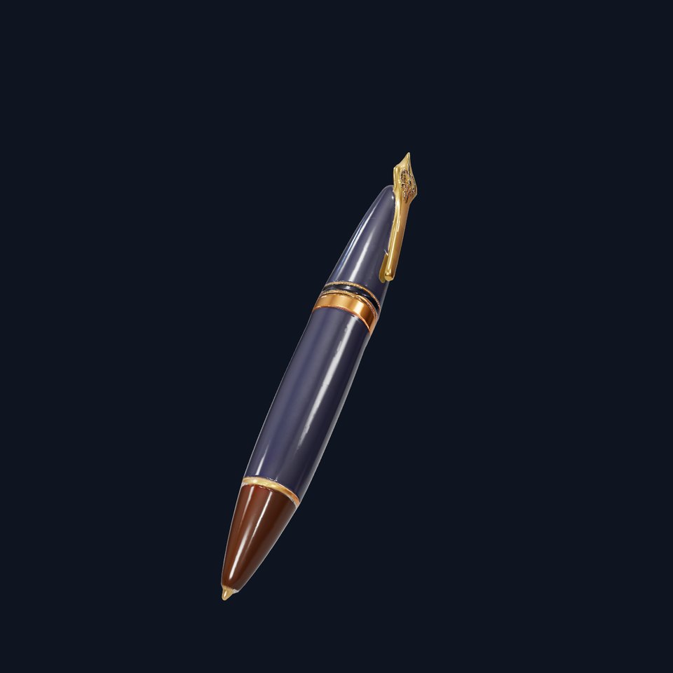 Elegant GoldTipped Pen model pack