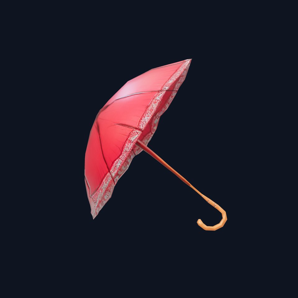 Elegant Red Parasol model pack