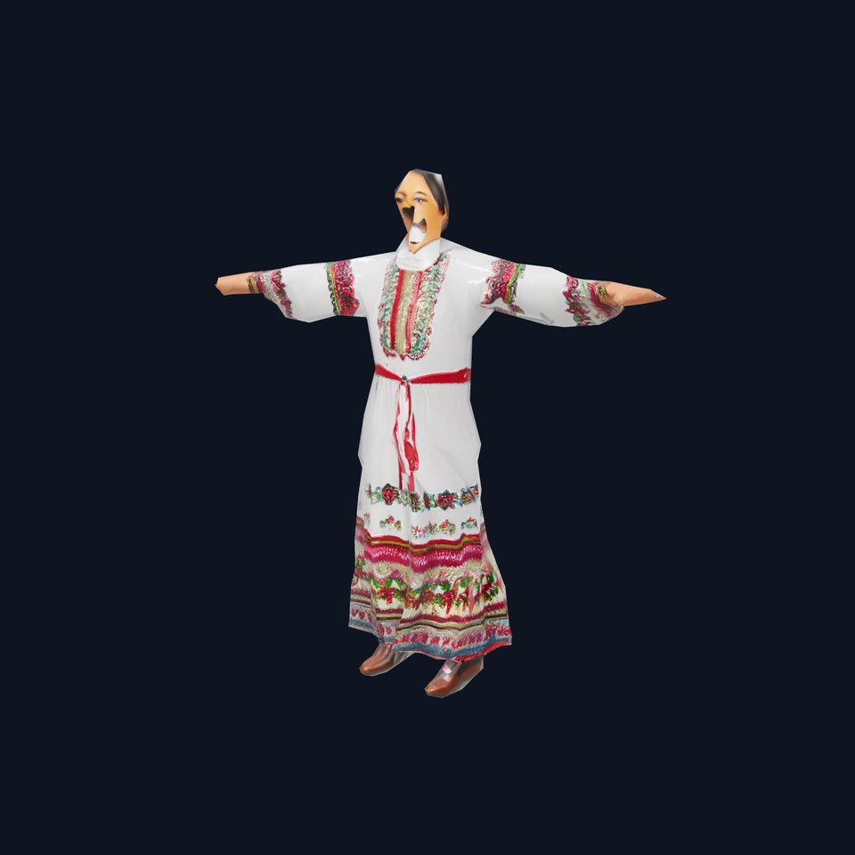 Traditional Embroidered Dress model pack