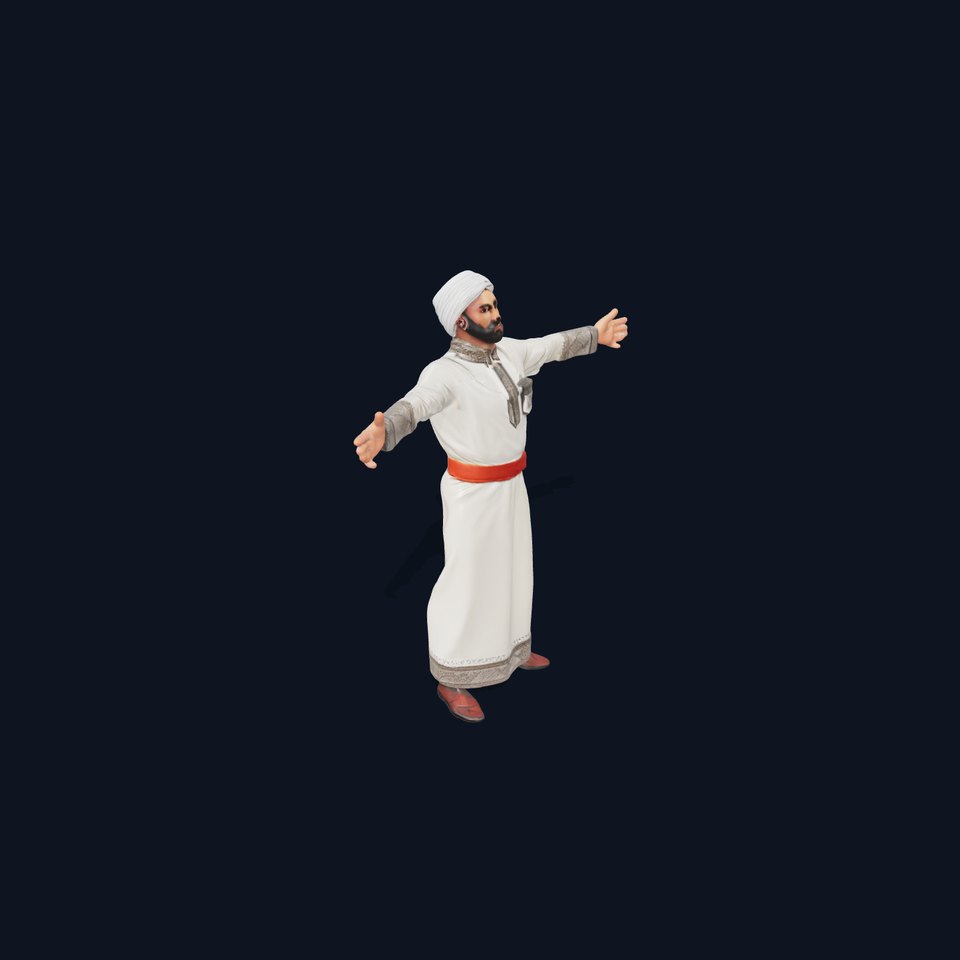 Traditional Robe with Embroidery model pack